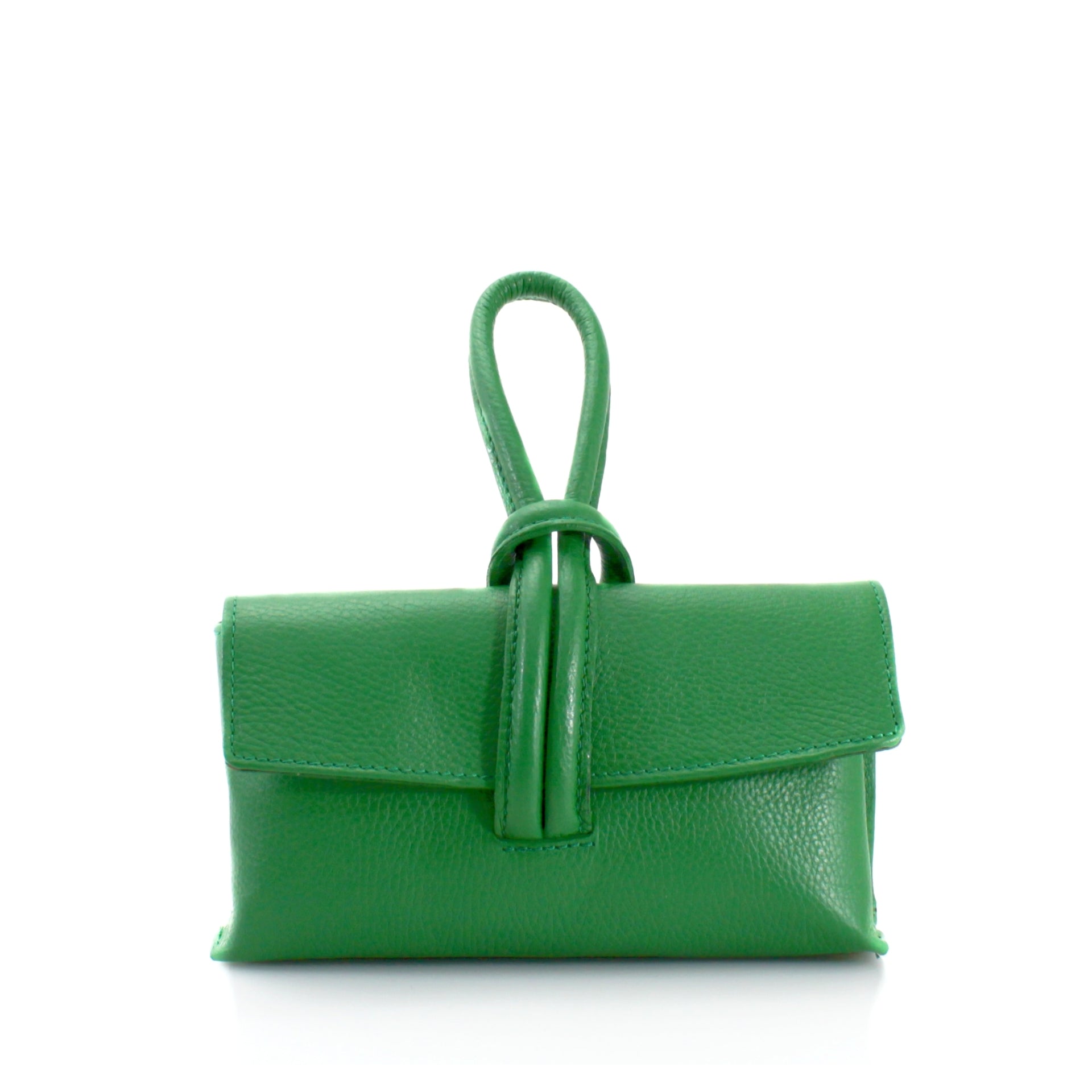 Chic Sassy Green Leather Clutch Bag