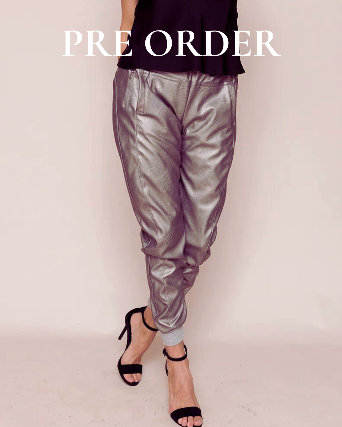 Faux Leather Ultimate Joggers - New Pewter