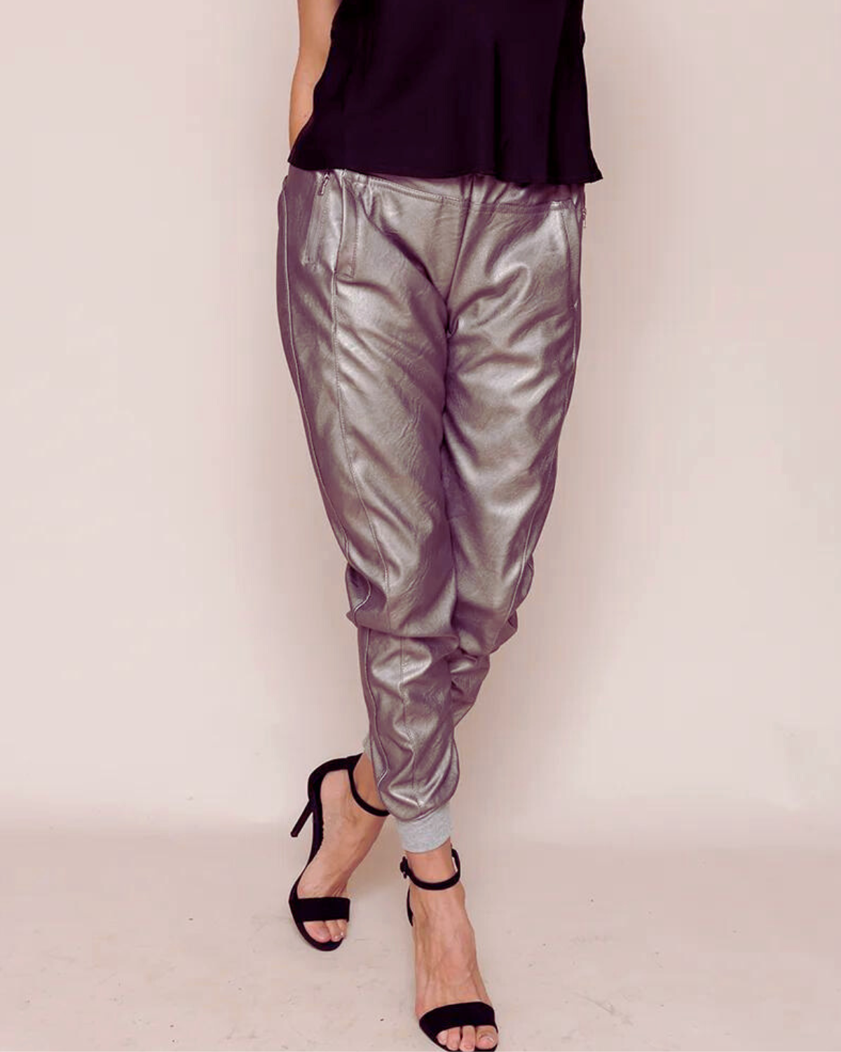 Faux Leather Ultimate Joggers - New Pewter