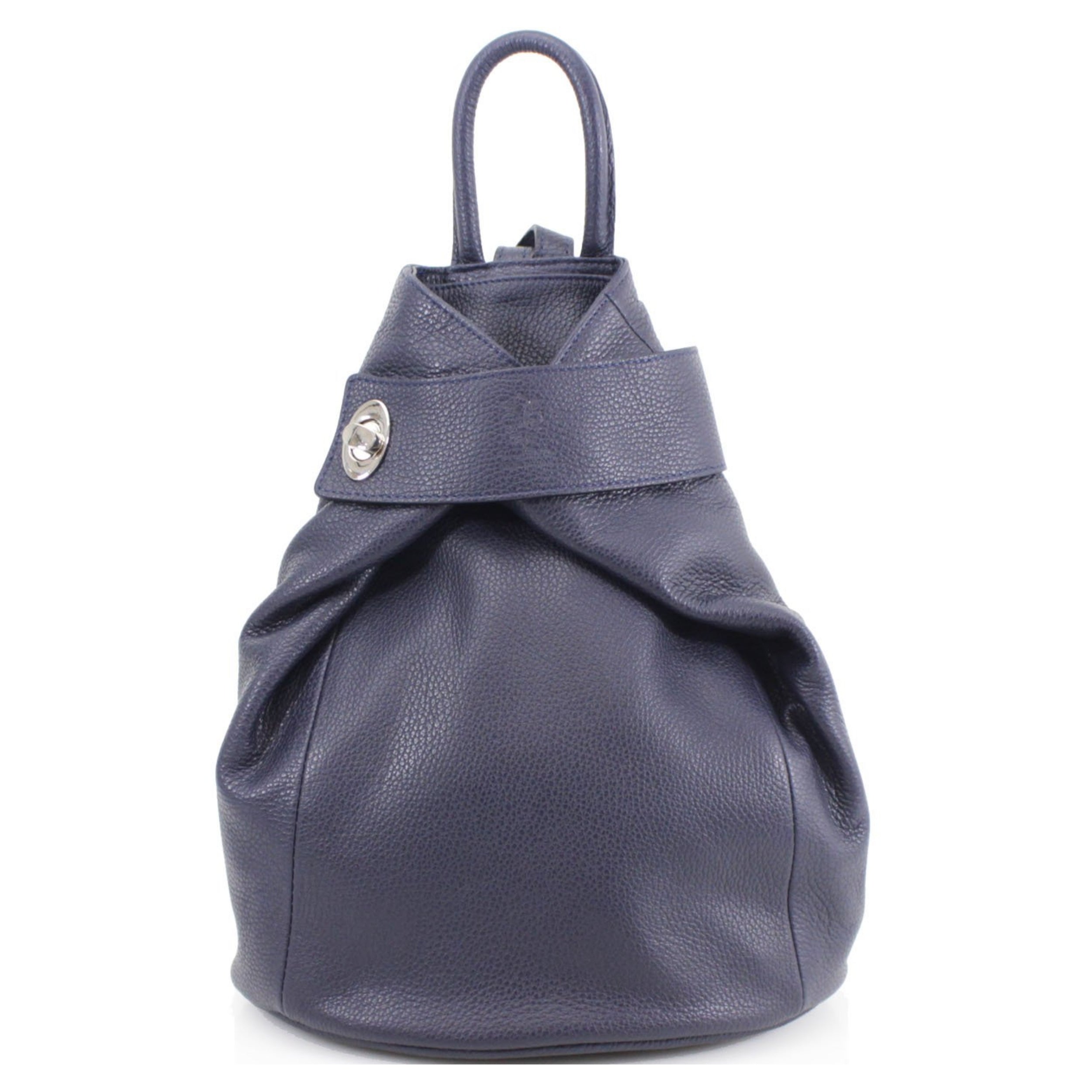 Chic Italian Navy Leather Back Pack