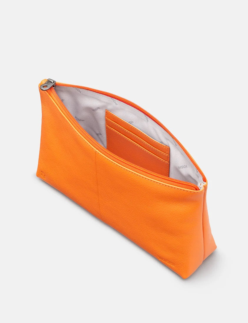 Kensington Leather Clutch Bag - Orange