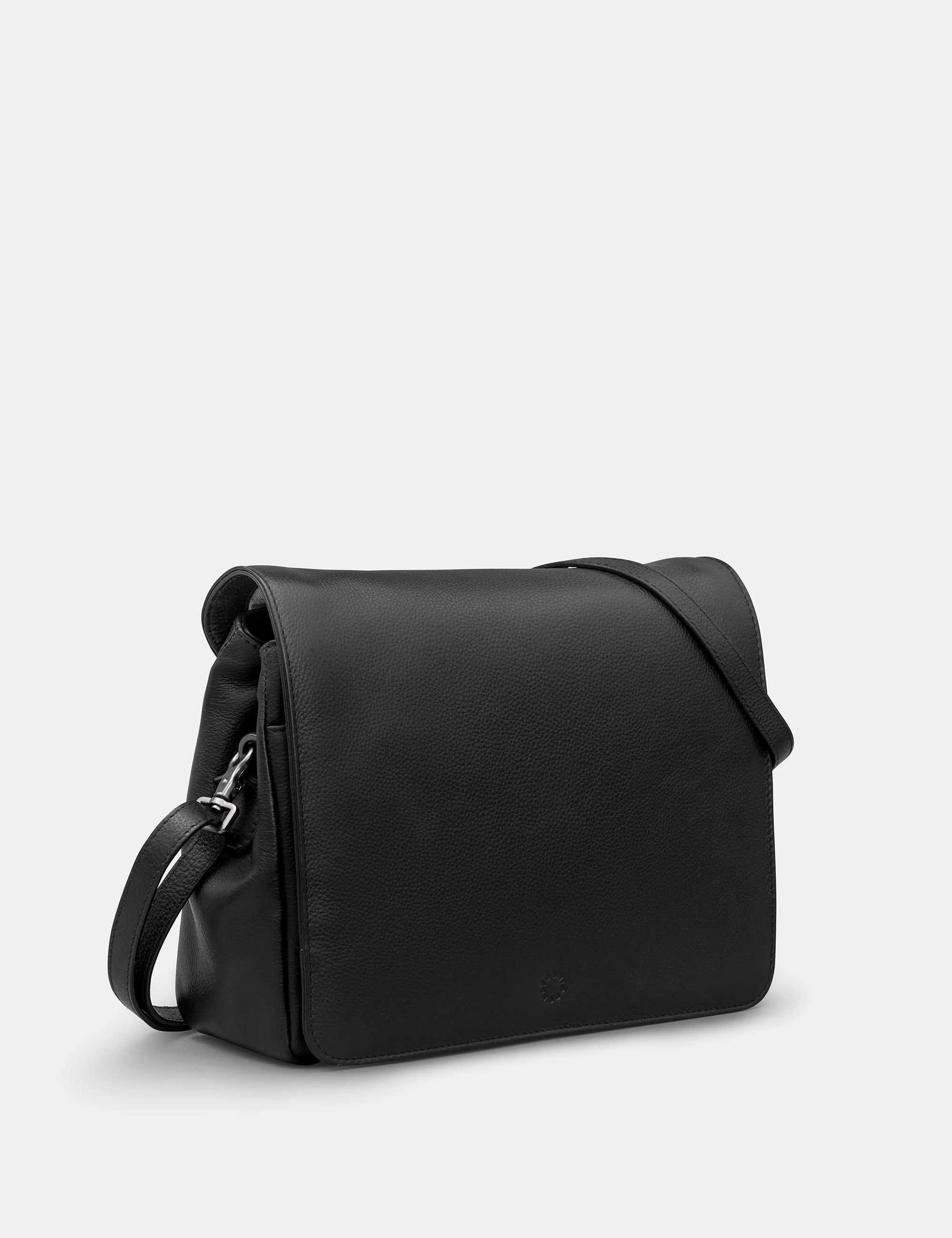 Bexley Leather Flap Over Bag - Black