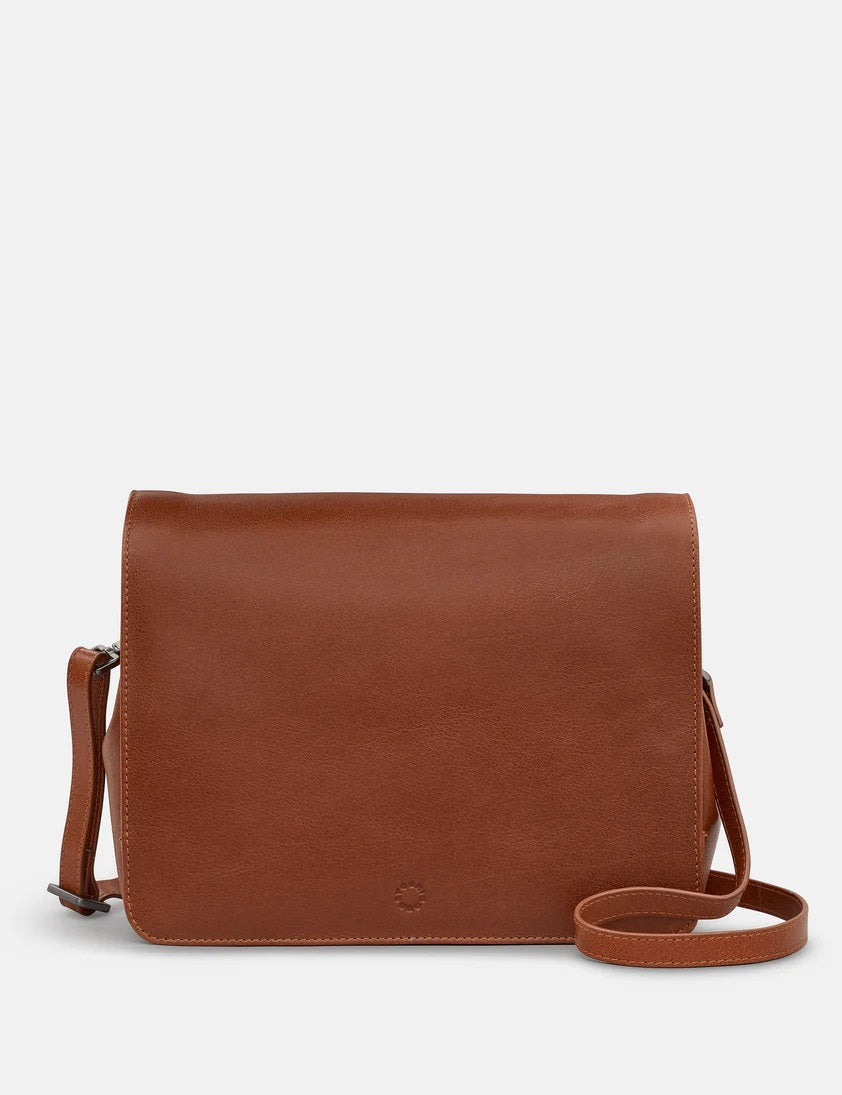 Bexley Leather Flap Over Bag - Brown