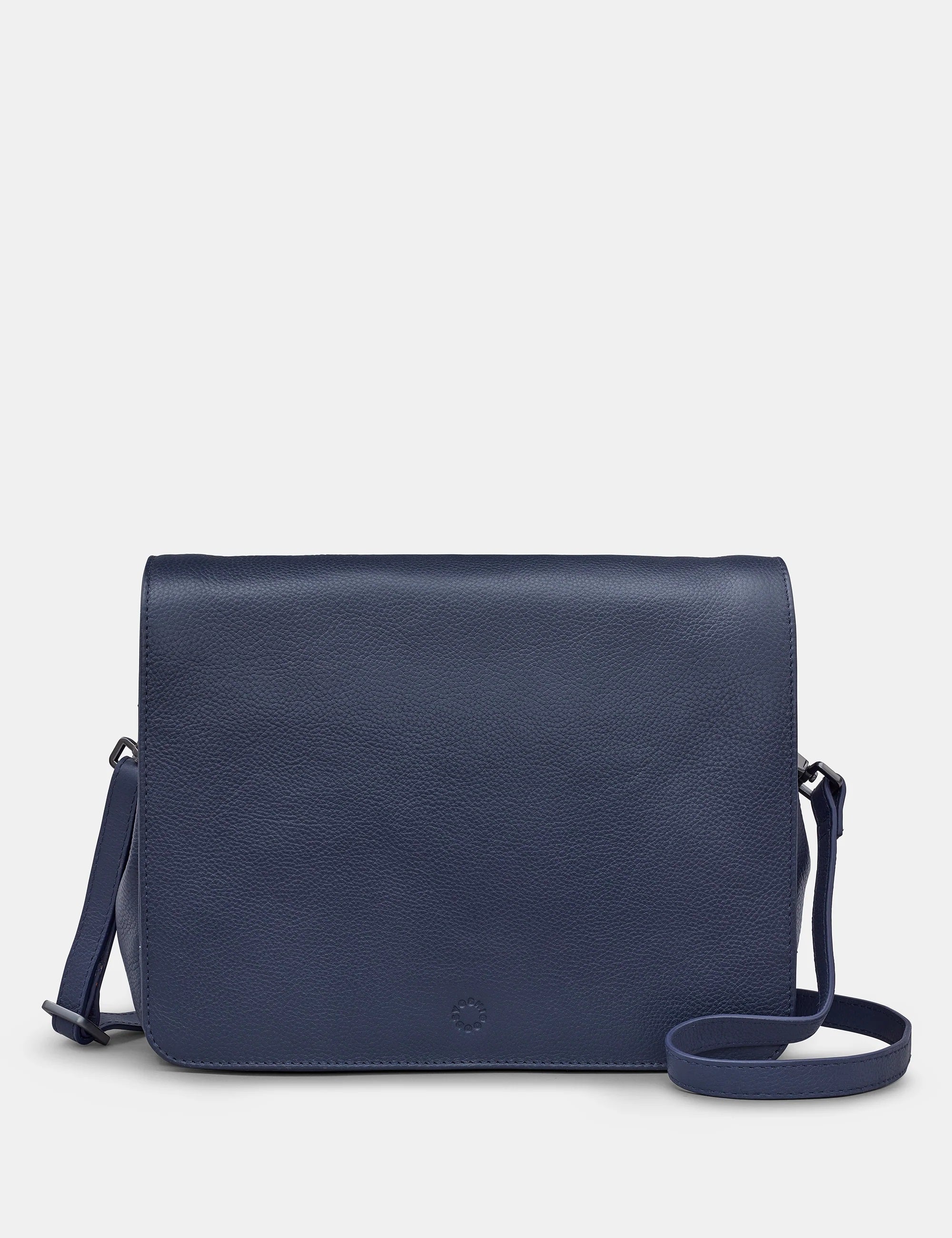 Bexley Leather Flap Over Bag - Navy
