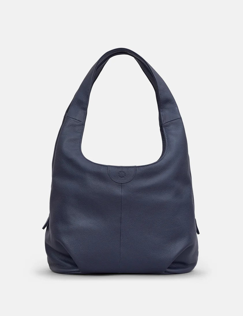 Meehan Leather Shoulder Bag - Navy