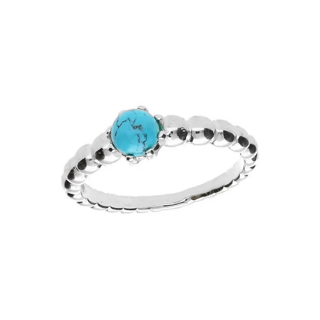Designer Silver Round Turquoise Ring