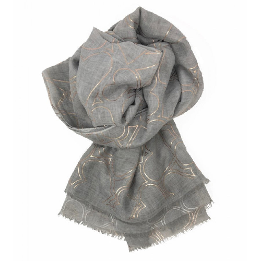 Silver Grey Rose Gold Heart Scarf