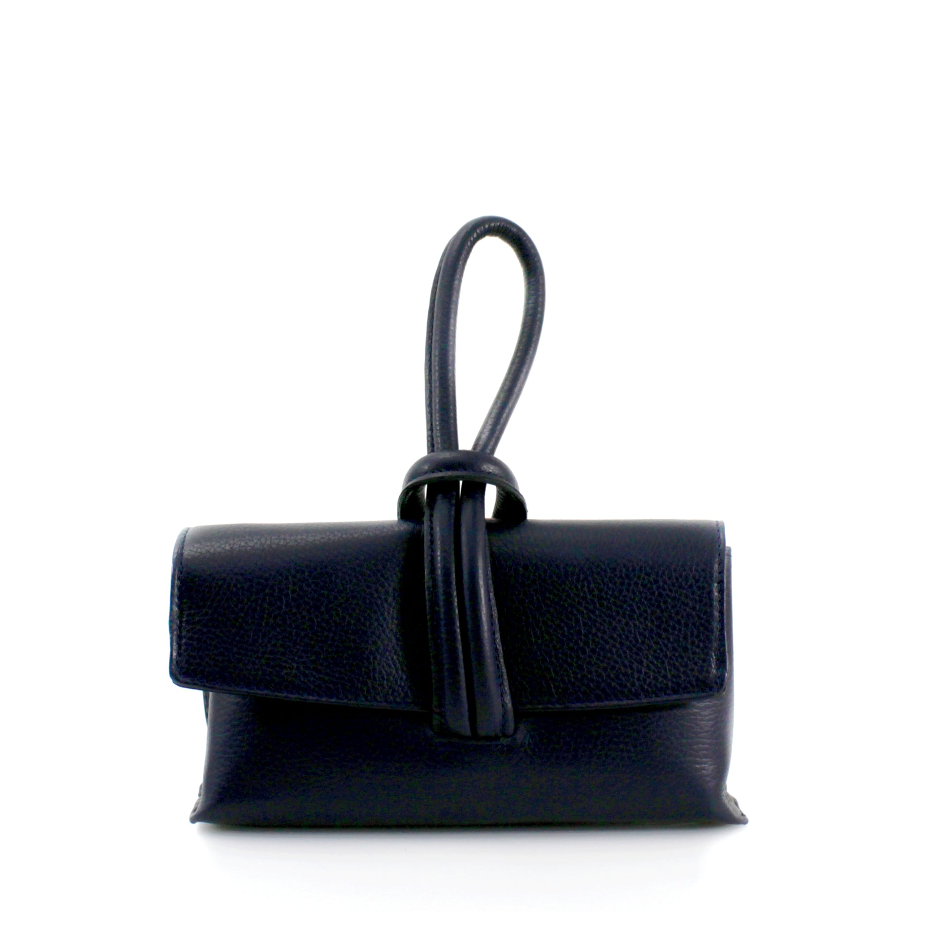 Chic & Sassy Navy Leather Clutch Bag