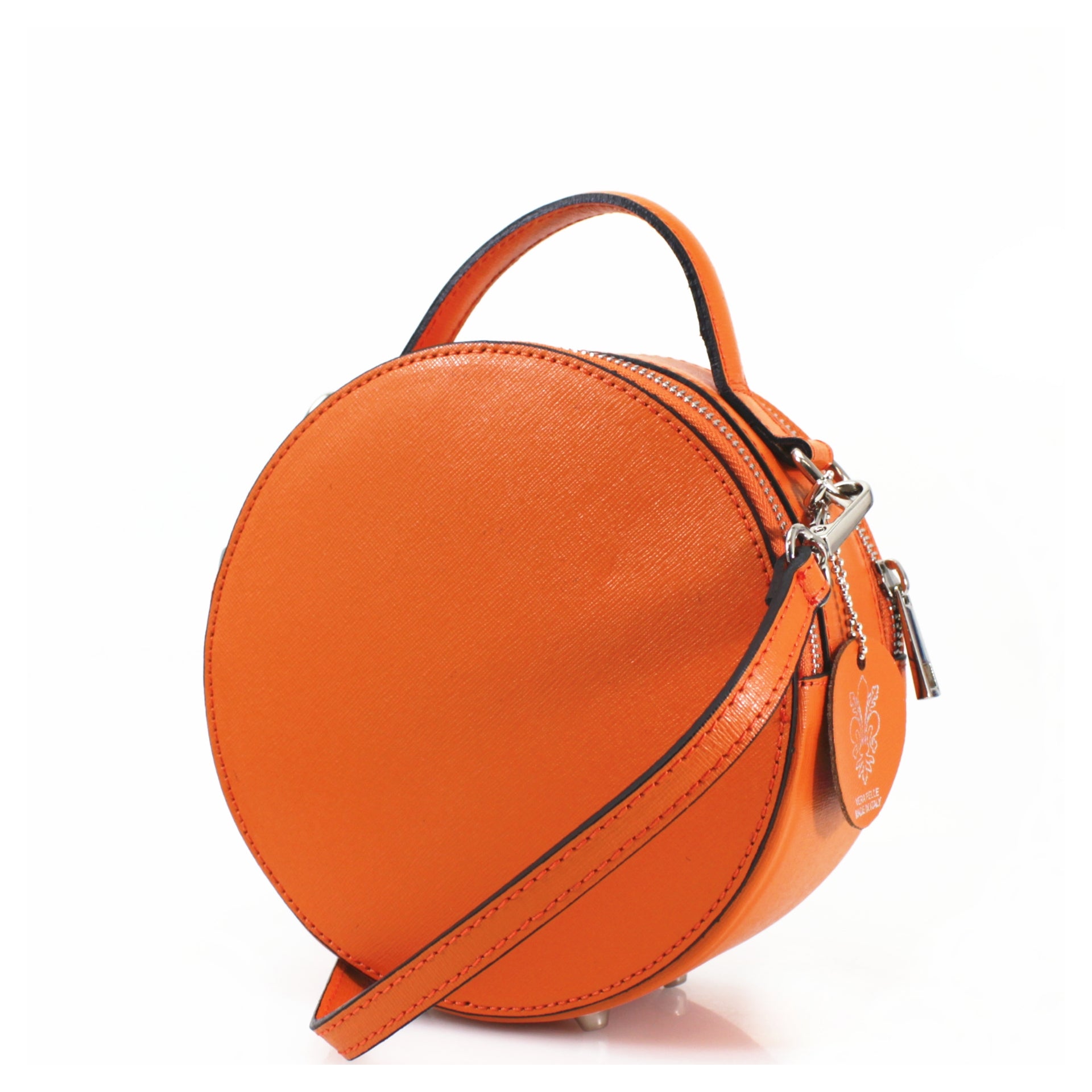 Round leather clearance bag