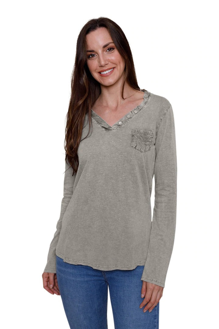 Taupe, Long Sleeve Top