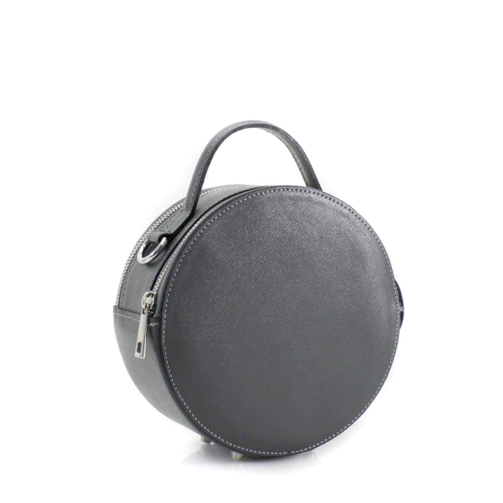Leather Dark Grey Grab Bag
